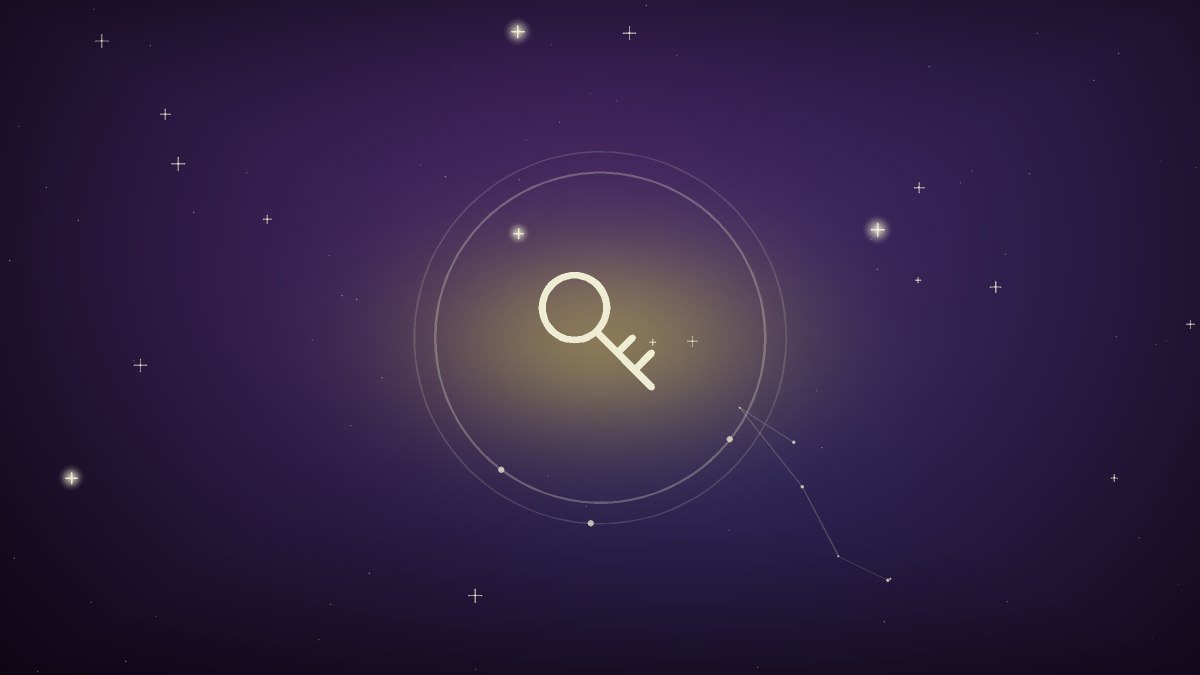 A quiet key glowing on a dark table beside a folded note