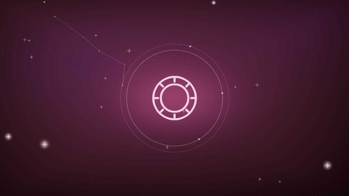 Violet zodiac wheel with the twins of Gemini illuminated