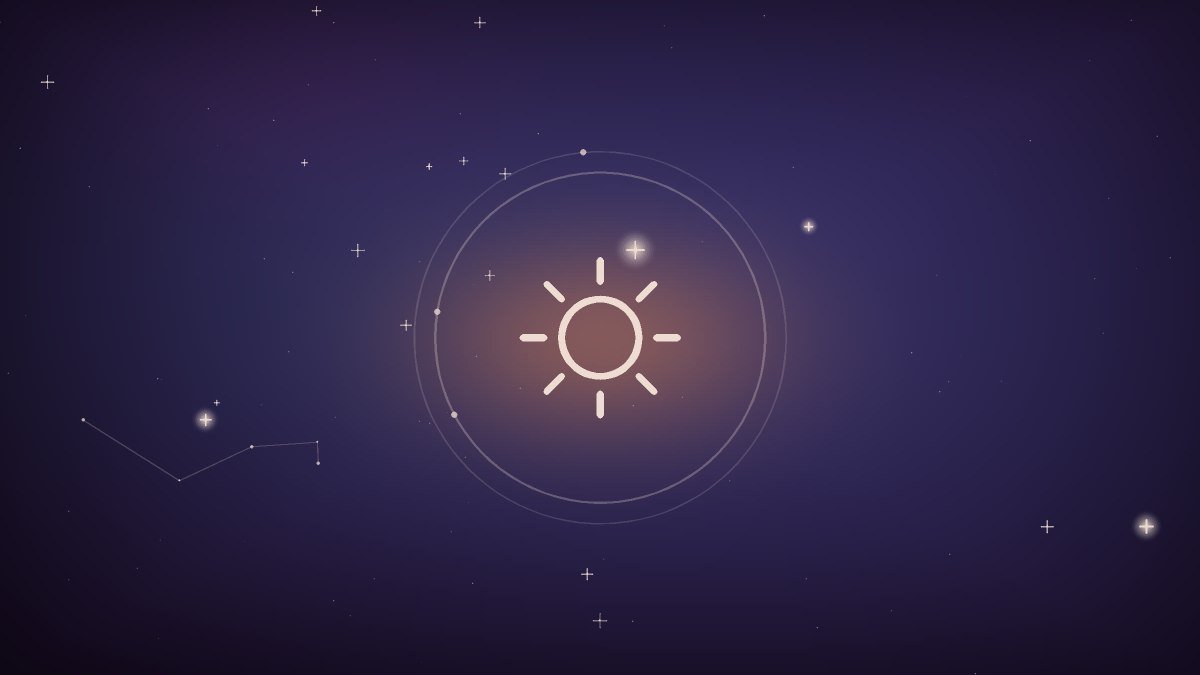 A sun surrounded by a dense cluster of small stars in one corner of the sky