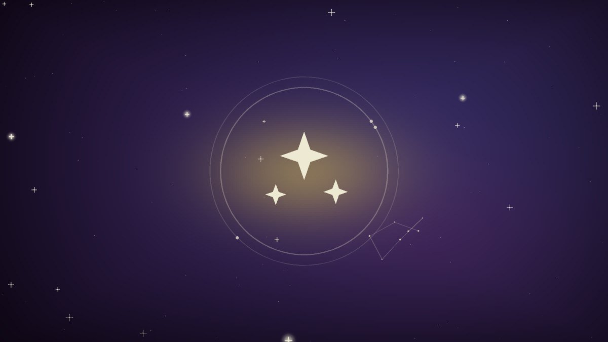 A scatter of stars drawn in white line on a dark starfield, closing the article